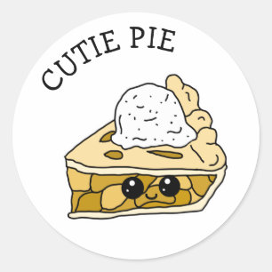 Cutie Pie Apple Pie Art Ronde Sticker