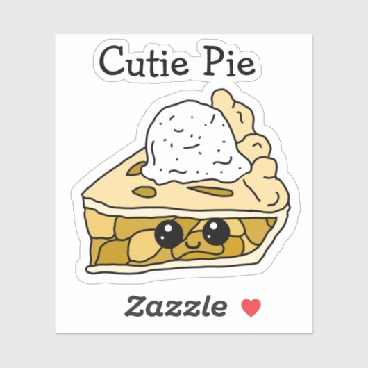 Cutie Pie Apple Pie Cartoon Sticker (Vel)
