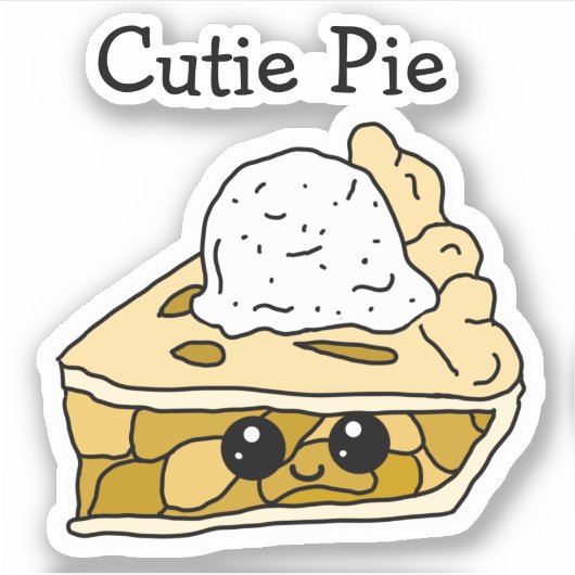 Cutie Pie Apple Pie Cartoon Sticker (Voorkant)