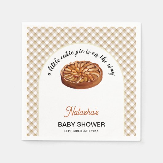 Cutie Pie Apple Pie Thanksgiving Baby shower Servet (Voorkant)