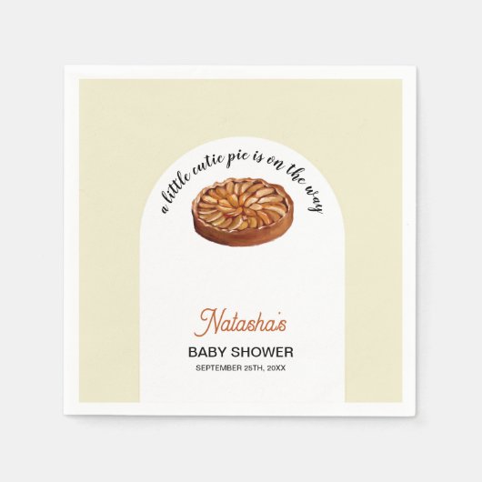 Cutie Pie Apple Pie Thanksgiving Baby shower Servet (Voorkant)