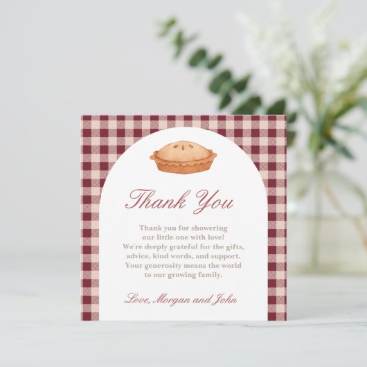 Cutie Pie Baby shower Bedankt Card (Staand voorkant)