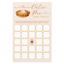 Cutie Pie Baby shower Bingo spel