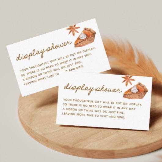 Cutie Pie Baby Shower Display Shower  Informatiekaartje