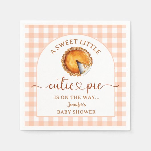 Cutie Pie Baby shower Geslacht Neutraal Papier Ser Servet (Voorkant)