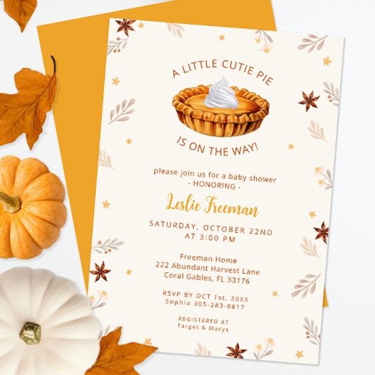 Cutie Pie Baby Shower – Herfst Uitnodiging