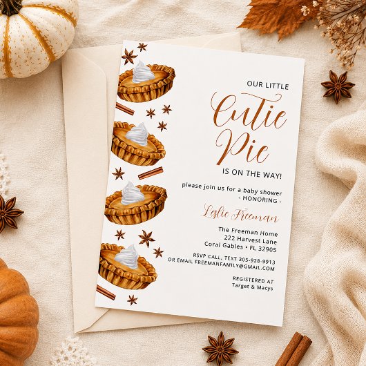Cutie Pie Baby Shower – Herfst Uitnodiging