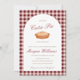 Cutie Pie Baby shower Invitation Kaart