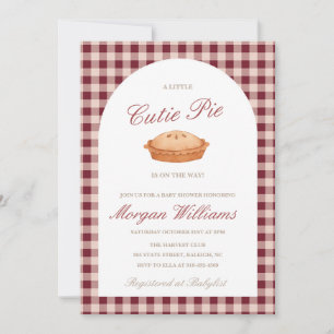 Cutie Pie Baby shower Invitation Kaart