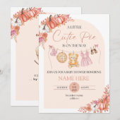 Cutie Pie Baby shower Invites Kaart (Voorkant / Achterkant)