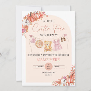 Cutie Pie Baby shower Invites Kaart