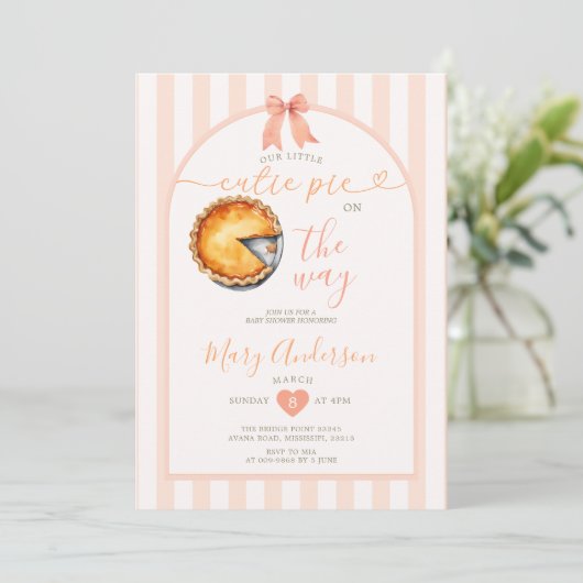 Cutie Pie Baby shower Kaart (Staand voorkant)