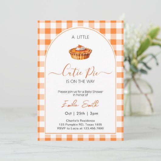 Cutie Pie Baby shower Kaart (Staand voorkant)