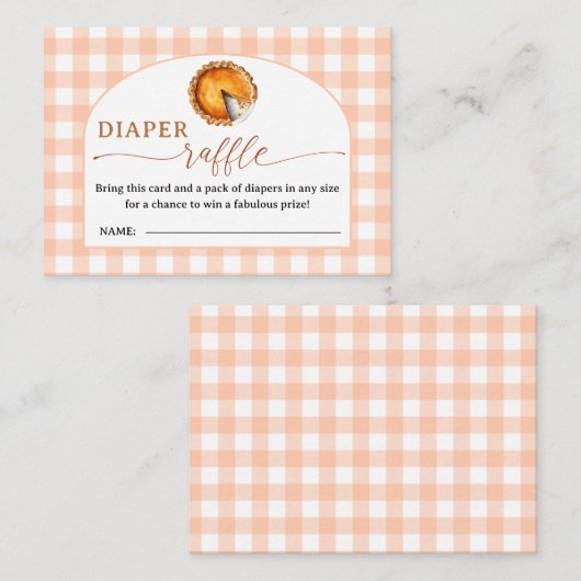 Cutie Pie Baby shower Luier Raffle Enclosure Kaart (Voorkant / Achterkant)