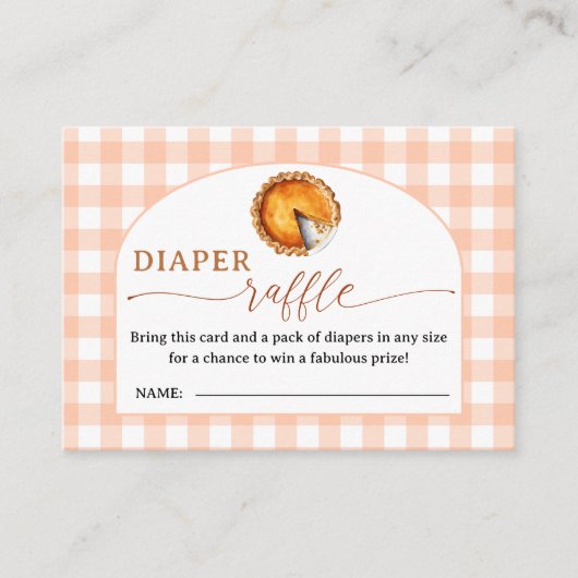 Cutie Pie Baby shower Luier Raffle Enclosure Kaart (Voorkant)