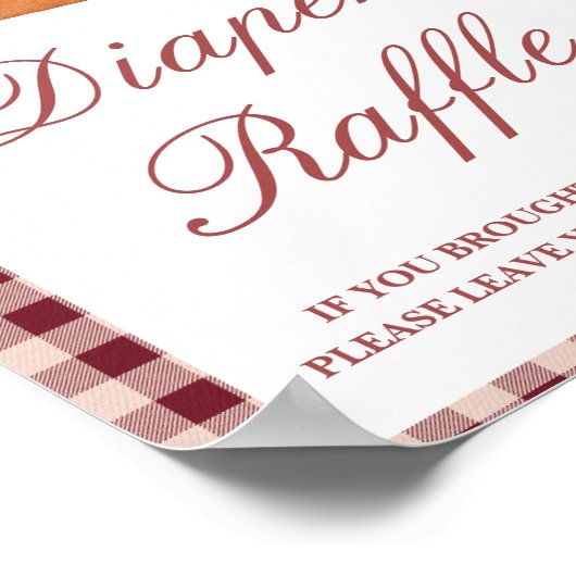 Cutie Pie Baby shower Luier Raffle Sign Poster (Hoek)