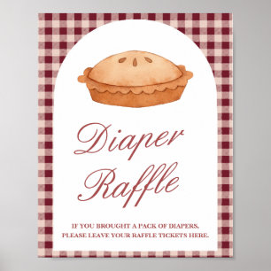 Cutie Pie Baby shower Luier Raffle Sign Poster