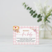 Cutie Pie Baby shower Meisje Roze Boeken voor Baby Informatiekaartje (Staand voorkant)