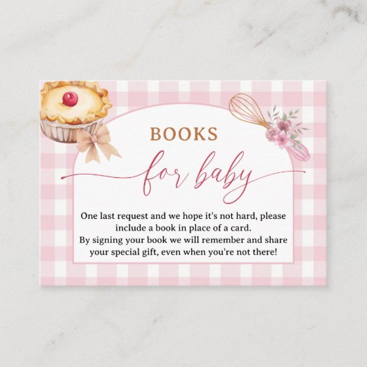 Cutie Pie Baby shower Meisje Roze Boeken voor Baby Informatiekaartje (Voorkant)
