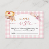 Cutie Pie Baby shower Roze Luier Raffle Enclosure Informatiekaartje (Voorkant)