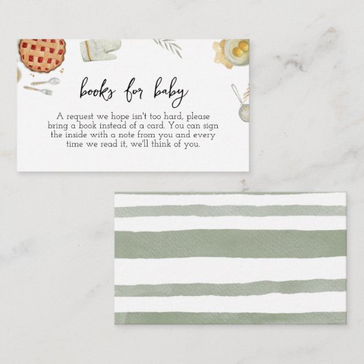 Cutie Pie Baking Boeken voor Baby shower Informatiekaartje (Voorkant / Achterkant)