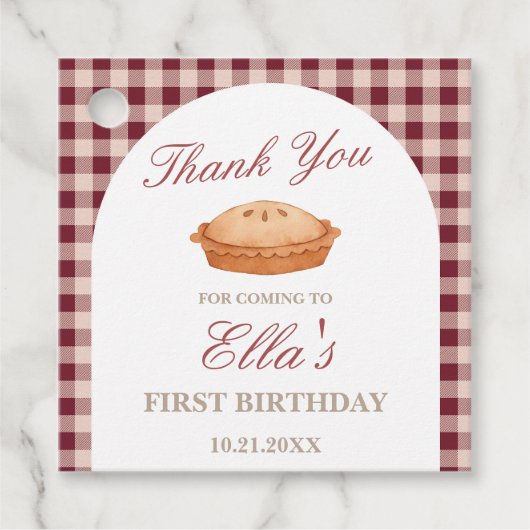 Cutie Pie Birthday Bedankjes Labels (Voorkant)