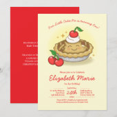 Cutie Pie Birthday Party Kids Cherry Kaart (Voorkant / Achterkant)