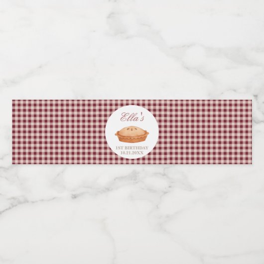 Cutie Pie Birthday Waterfles Etiket (Enkel label)