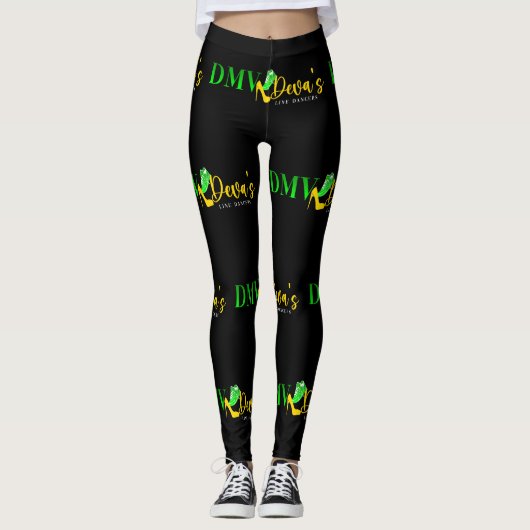 CUTIE PIE BLACK & LIMOEN LEGGINS LEGGINGS (Voorkant)