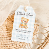 Cutie Pie Blauwe Herfst Beer Boy Baby shower Favor Cadeaulabel