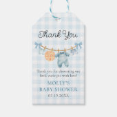 Cutie Pie Blue Herfst Boy Baby shower Gift Labels Cadeaulabel (Voorkant)