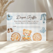 Cutie Pie Blue Herfst Boy Baby shower Luier Raffle Informatiekaartje