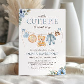Cutie Pie Blue Herfst Teddy Bear Boy Baby shower Kaart