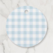 Cutie Pie Blue Teddy Bear Herfst Boy Baby shower Bedankjes Labels (Achterkant)