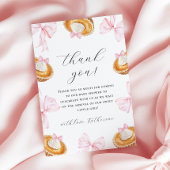 Cutie Pie Bow Roze Baby shower Bedankkaart
