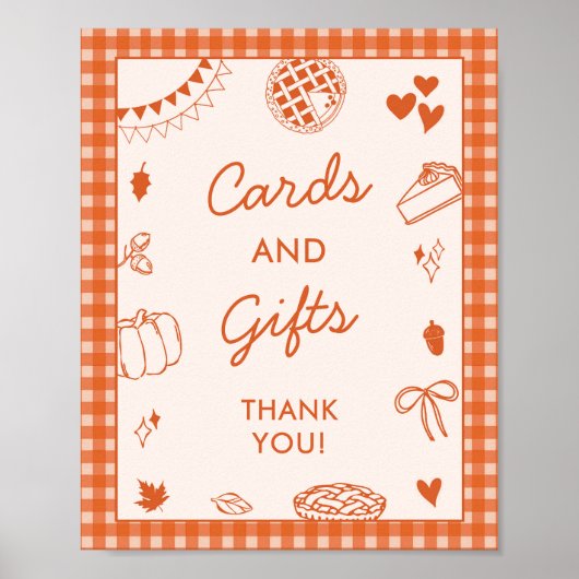 Cutie Pie Cards & Gifts Baby Shower Sign Poster (Voorkant)