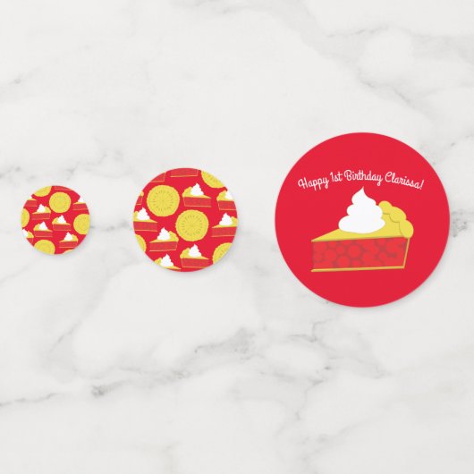Cutie Pie Cherry 1st Birthday Party Theme Confetti (Achterkanten)