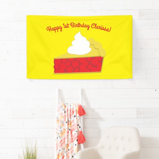 Cutie Pie Cherry 1st Birthday Party Theme Spandoek (Insitu)