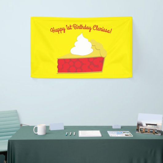 Cutie Pie Cherry 1st Birthday Party Theme Spandoek (Beurs)