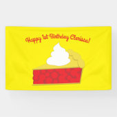 Cutie Pie Cherry 1st Birthday Party Theme Spandoek (Horizontaal)