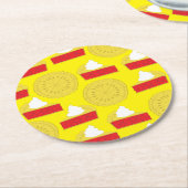 Cutie Pie Cherry verjaardagsfeestje Ronde Kartonnen Onderzetter (Gebogen)