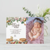 Cutie Pie | Fall Autumn Baby Shower  Bedankkaart (Staand voorkant)