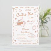 Cutie Pie Fall Baby Shower Invitation Kaart (Staand voorkant)