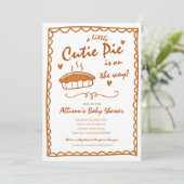 Cutie Pie Fall Baby Shower Invitation Kaart (Staand voorkant)