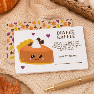 Cutie Pie Fall Baby Shower Luier Raffle Informatiekaartje