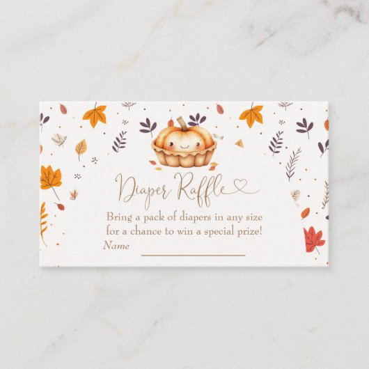 Cutie Pie Geslacht Neutraal Luier Raffle Informatiekaartje (Voorkant)