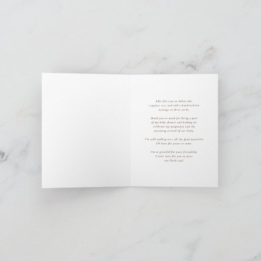 Cutie Pie Gingham Arch Herfst Baby shower Bedankkaart (Binnen)