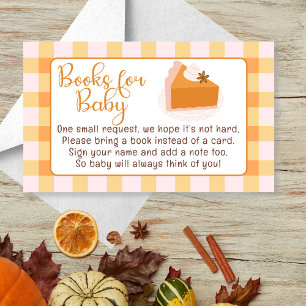 Cutie Pie Gingham Herfst Baby shower Boeken voor B Informatiekaartje