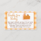 Cutie Pie Gingham Herfst Baby shower Boeken voor B Informatiekaartje (Voorkant)