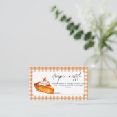 Cutie Pie Gingham Herfst Baby shower Luier Raffle Informatiekaartje (Staand voorkant)